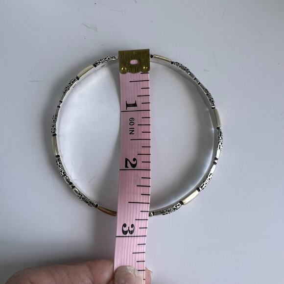 Sterling Silver with Brass Bangles Set of Two Vintage - Picture 3 of 5